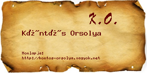 Köntös Orsolya névjegykártya